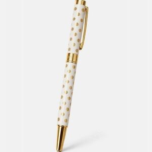 kate spade NEW YORK Ballpoint Pen Cream w/gold dots Metal BRAND-NEW w/tags